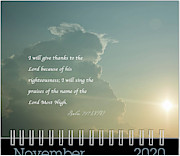 November 2020 Inspirational Calendar Preview Photograph by Joni Eskridge November 2020 Inspirational Calendar Preview Photograph by Joni Eskridge