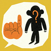Number One Silhouette Man Drawing by CSA Images