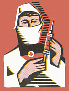 Nurse With Syringe Drawing by CSA Images Nurse With Syringe Drawing by CSA Images