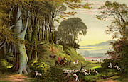 Oft listening how the hounds and horn Cheerly rouse the slumbering morn Drawing by Alexander Francis Lydon