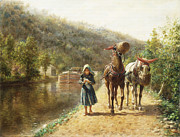 On The Towpath Painting by Edward Lamson Henry