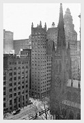 One Wall Street and Trinity Church, 1911 Painting by Moses King