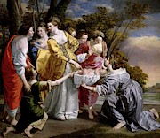 Orazio Lomi de Gentileschi / 'Moses saved from the waters', 1633, Italian School. Painting by Orazio Gentileschi -1563-1639-