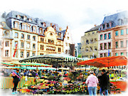 Outdoor Flower Market Painting by Joel Smith