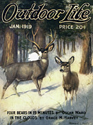 Outdoor Life Magazine Cover January 1919 Painting by Outdoor Life