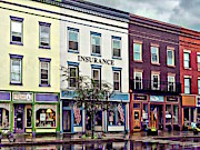 Owego NY - Rainy Evening on Front Street Photograph by Susan Savad Owego NY - Rainy Evening on Front Street Photograph by Susan Savad