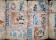Page of the Tro-Cortesianus Codex or Madrid Codex. Mayan Codex. Gods and Men. 13th-15th centuries. Drawing by Album