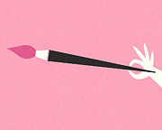 Paintbrush on a Pink Background Drawing by CSA Images Paintbrush on a Pink Background Drawing by CSA Images