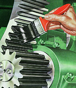 Painting Gears Drawing by CSA Images Painting Gears Drawing by CSA Images