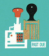Past Due Stamper Drawing by CSA Images