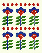 Pattern of Flowers Drawing by CSA Images Pattern of Flowers Drawing by CSA Images