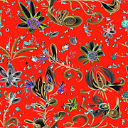 Pattern Seamlees Tangerin Dream Floral Digital Art by Natalia Rudzina