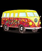 Peace And Love Hippy Van Digital Art by Flippin Sweet Gear