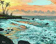 Peachy Sunset Painting by Darice Machel McGuire