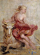 Pedro Pablo Rubens / 'The Rape of Europe', 1636-1637, Flemish School. Europa. Painting by Peter Paul Rubens -1577-1640-