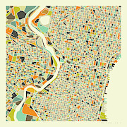 Philadelphia Map 1 Digital Art by Jazzberry Blue