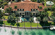 Phillip Frost's House at 21 Star Island Dr Miami Beach Aerial Photograph by David Oppenheimer