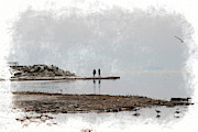 Photographers at The Salton Sea in Digital Watercolor Photograph by Colleen Cornelius