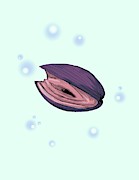 Pink Clam Drawing by Ludwig Van Bacon