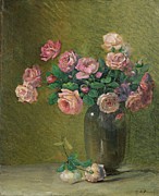 Pink Roses On A Table Painting by Charles Ethan Porter Pink Roses On A Table Painting by Charles Ethan Porter