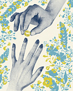 Placing a Wedding Ring on Finger Drawing by CSA Images Placing a Wedding Ring on Finger Drawing by CSA Images