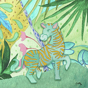 Playful Zebra Mixed Media by Elizabeth Medley Playful Zebra Mixed Media by Elizabeth Medley