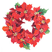 Poinsettia Wreath Painting by Patricia Pinto