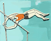 Pole Vault Drawing by CSA Images Pole Vault Drawing by CSA Images