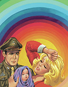 Policeman and Distressed Woman with Baby Drawing by CSA Images