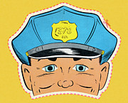 Policeman Mask Drawing by CSA Images Policeman Mask Drawing by CSA Images