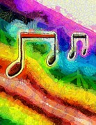 Popping Eighth Notes Digital Art by Bernie Sirelson
