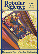 Popular Science Magazine Cover April 1928 Issue Painting by Popular Science