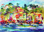 Portofino Digital Oil Painting Mixed Media by Ginette Callaway