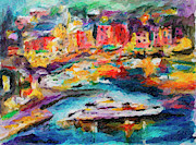 Portofino Italy Digital Impressionism Digital Art by Ginette Callaway