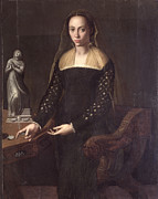 Portrait Of A Gentlewoman, 1559 Painting by Bronzino
