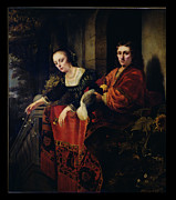 Portrait Of A Husband And Wife, 1654 Painting by Ferdinand Bol