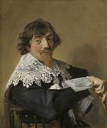 Portrait Of A Man, C.1635 (oil On Canvas) Painting by Frans Hals
