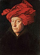 'Portrait of a Man -Self Portrait?-', 1433, Oil on panel, 25.5 x 19 cm. Painting by Jan van Eyck -1390-1441- 'Portrait of a Man -Self Portrait?-', 1433, Oil on panel, 25.5 x 19 cm. Painting by Jan van Eyck -1390-1441-