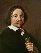 Portrait Of A Man With A Glove And Black Hair, C.1657 Painting by Frans Hals