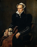 'Portrait of a Married Woman', 1560-1565, Flemish School, Oil on panel, 100 cm x 8... Painting by Antonio Moro -c 1519-c 1576-