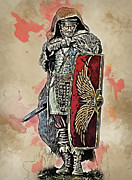 Portrait of a Roman Legionary - 37 Painting by AM FineArtPrints