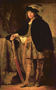 Portrait Of A Young Man With A Sword Painting by Ferdinand Bol