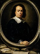 'Portrait of Bartolome Esteban Murillo', Spanish School, Oil on canvas, ... Painting by Alonso Miguel de Tobar -1678-1758-