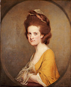 Portrait Of Dorothy Hodges, Half Length, In A Yellow Dress Painting by Joseph Wright Of Derby