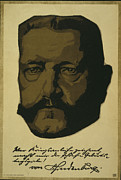 Portrait Of General Field Marshall Paul Von Hindenburg, 1917 Drawing by Louis Oppenheim