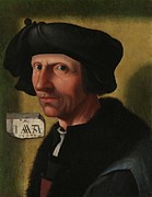 Portrait of Jacob Cornelisz van Oostsanen. Portrait of Jacob Cornelisz van Oostsanen -c. 1472/77-... Painting by Jacob Cornelisz van Oostsanen -workshop of-