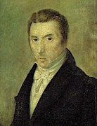 'Portrait of Mikolaj Chopin, Father of Frederic Chopin', 1829, Oil on canvas, 29,5 x 22 cm. Painting by Album