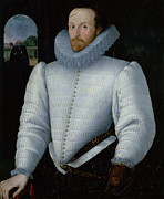 Portrait Of Sir Walter Raleigh Painting by Robert The Elder Peake