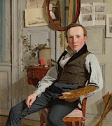Portrait of the landscape painter Frederik Sodring, 1832. Oil on canvas. 42,2 cm x 37,9 cm. Painting by Christen Kobke Portrait of the landscape painter Frederik Sodring, 1832. Oil on canvas. 42,2 cm x 37,9 cm. Painting by Christen Kobke
