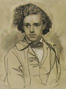 Portrait Of The Painter Albert Hendschel Painting by Philipp Winterwerb
